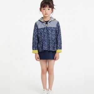 Matilda Jane Girls Blue Hooded Jacket Size 12 Floral Enchanted Garden